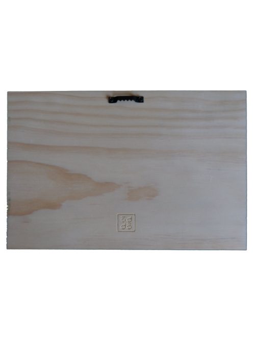 handcrafted wooden winter sign back