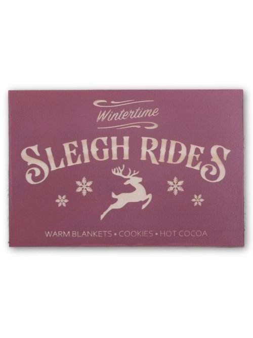handcrafted wooden winter sign - Sleigh Rides