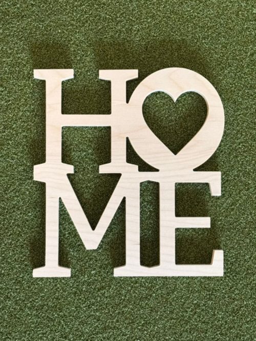 Wooden Home SIgn wall decor with heart cutout