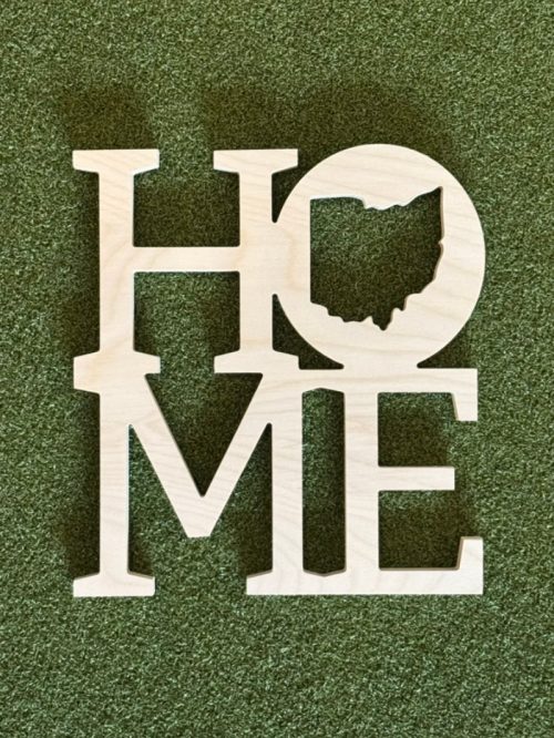 Wooden Home SIgn wall decor with Ohio cutout