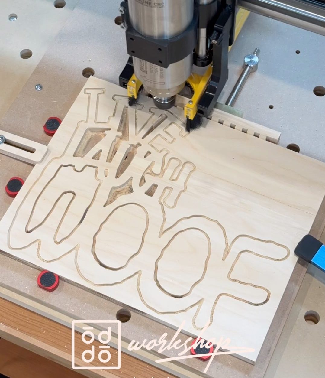 CNC cutting Live Laugh Love sign