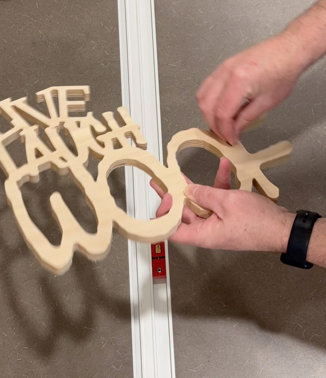 Sanding Live Laugh Love sign