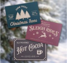 wooden decor - winter signs