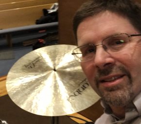 yours truly drumming (when I used to have a beard!)